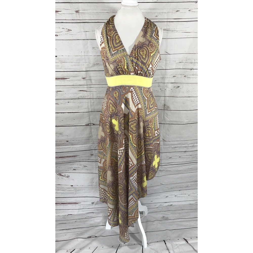 New Antonio Melani Empire Waist Dress V-Neck Sleeveless Asymmetric Hem Size 10